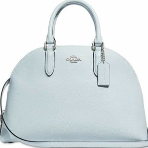 Coach Sky Blue Pebbled Leather Crossbody Satchel